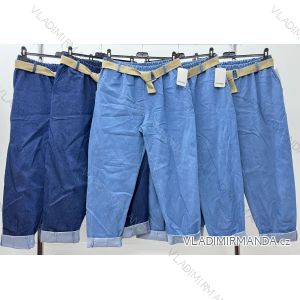 Nohavice riflové s opaskom dámske nadrozmer (XL/2XL/3XL ONE SIZE) TALIANSKA MóDA IM424210