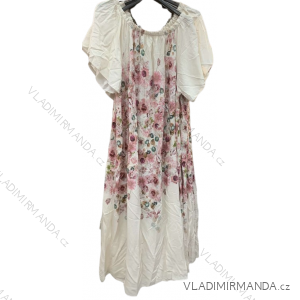 Šaty dlouhé letní krátký rukáv dámské nadrozměr (50-58) ITALSKÁ MÓDA IMWEC24024