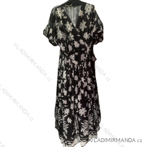Šaty dlouhé letní krátký rukáv dámské nadrozměr (50-58) ITALSKÁ MÓDA IMWEC24025