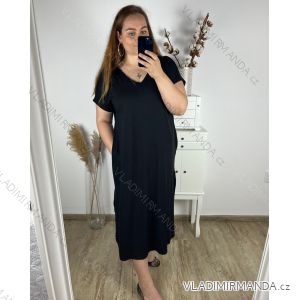 Šaty dlhé krátky rukáv dámske nadrozmer (4XL/5XL/6XL ONE SIZE) TALIANSKA MóDA IM424056