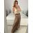 Kalhoty dlouhé oversize elegantní s páskem dámské (S/M/L ONE SIZE) ITALSKá MODA IM324060