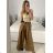 Women's elegant oversize long pants with belt (S/M/L ONE SIZE) ITALIAN FASHION IM324060 -   black -   M / L