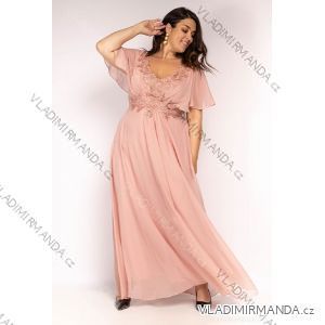 Dress Long Elegant Party Short Sleeve Women's Plus Size (42-48) FRENCH FASHION FMPEL23CAMILIAQS