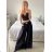 Kalhoty dlouhé s páskem dámské (S/M/L ONE SIZE) ITALSKÁ MÓDA IMWD24001/DU -   šedá světlá -   M/L