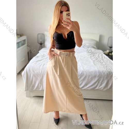 Chiffon Skirt Long Ladies (uni sl) ITALIAN MODE IM319678 -   beige -   M / L