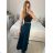 Sukně skládaná s páskem dlouhá dámská (S/M ONE SIZE) ITALSKÁ MÓDA IMM23M23192/DU -   béžová -   S/M