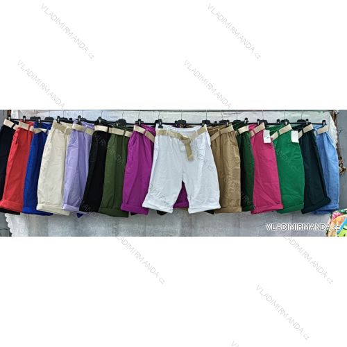 Kraťasy šortky s opaskom dámske nadrozmer (3XL/4XL ONE SIZE) TALIANSKA MÓDA IMWQ24139