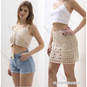 Souprava letní krajková croptop a sukně dámská (S/M ONE SIZE) ITALSKÁ MÓDA IMWBK24056