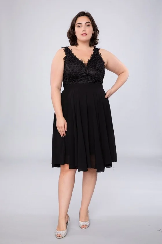 Women's Plus Size (42-48) Elegant Strapless Party Dress FRENCH FASHION FMPEL23MATHIEQS