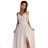 299-15 CHIARA elegantes Maxikleid mit Trägern - beige mit Glitzer