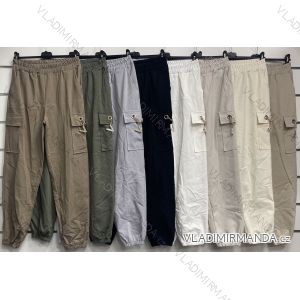 Kalhoty dlouhé s kapsami dámské (S/M ONE SIZE) ITALSKÁ MÓDA IMWM24096