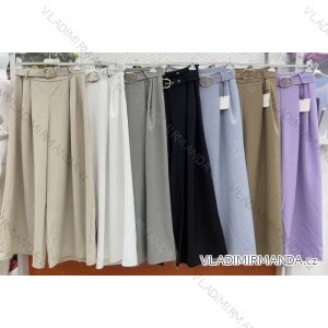 Kalhoty elegantní s páskem dlouhé dámské nadrozměr (XL/2XL ONE SIZE) ITALSKÁ MÓDA IMWC24101