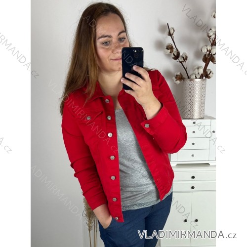 Bunda riflová krátká dámská (L-4XL) MOON GIRL MOON24GYD7815L červená 3XL