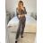 Souprava elegantní sako a kalhoty dámská (S-XL) ITALSKÁ MÓDA IMWAA234117/DU -   šedá tmavá -   L