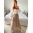 Women's Long Chiffon Short Sleeve Dress (S/M ONE SIZE) ITALIAN FASHION IMWGM23456