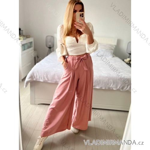 Kalhoty dlouhé dámské (S/M/L ONE SIZE) ITALSKÁ MÓDA IMWAD24033/DU -   růžová starorůžová -   M/L