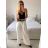 Women's Long Leather Pants (S/M ONE SIZE) ITALIAN FASHION IMWAD234126