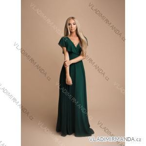 Women's Long Elegant Party Short Sleeve Dress (SL) FRENCH FASHION FMPEL23MARTINA