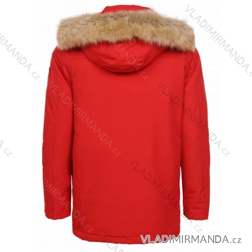 Bunda parka zimná s kapucňou dorost,  pánska (M-2XL) GLO-STORY GLO20MMA-1685 M červená