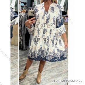 Šaty oversize španělské krátký rukáv dámské (S/M/L ONE SIZE) ITALSKÁ MÓDA IMWBH24045