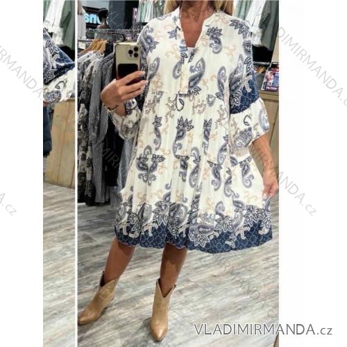 Women's Long Sleeve Hoodie Dress (S / M ONE SIZE) ITALIAN FASHION IMWA216095