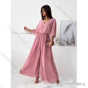 Šaty dlouhé 3/4 dlouhý rukáv dámské (S/M/L ONE SIZE) ITALSKÁ MÓDA IMWCN24003