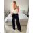 Kalhoty dlouhé elegantní dámské (S/M ONE SIZE) ITALSKÁ MÓDA IMPLP2437150090/DU -   Černá -   S/M