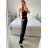 Women's Long Stretch Pants (S/M ONE SIZE) ITALIAN FASHION IMWAA232892 -   black -   L