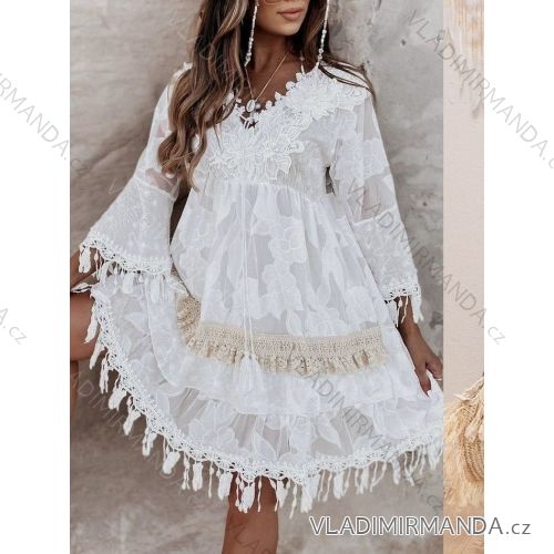 Women's Long Sleeve Hoodie Dress (S / M ONE SIZE) ITALIAN FASHION IMWA216095