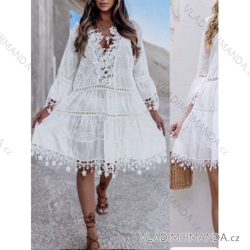 Women's Long Sleeve Hoodie Dress (S / M ONE SIZE) ITALIAN FASHION IMWA216095