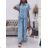 Women's Long Chiffon Short Sleeve Dress (S/M ONE SIZE) ITALIAN FASHION IMWGM23456