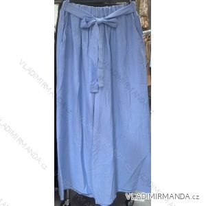 Kalhoty letní dlouhé dámské nadrozměr (54/56/58 ONE SIZE) ITALSKÁ MÓDA IMWEC24056