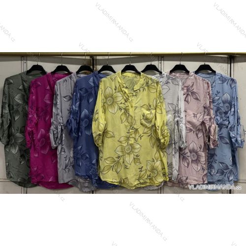 Košile dlouhý rukáv nadrozměr dámské (46/48/50 ONE SIZE) ITALSKÁ MÓDA IMC24140