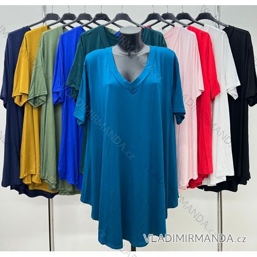 Tunika predĺžená krátky rukáv dámska nadrozmer (54/56/58 ONE SIZE) TALIANSKA MóDA IM424316