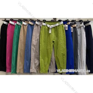 Kalhoty dlouhé s páskem dámské (S/M ONE SIZE) ITALSKÁ MÓDA IMC24207