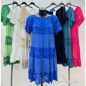 Women's Summer Cotton Short Sleeve Dress (S/M ONE SIZE) ITALIAN FASHION IM722253