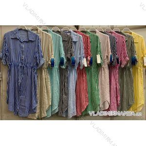 Shirt verlängert 3/4 Langarm Damen (L/XL/2XL ONE SIZE) ITALIAN FASHION IM423025
