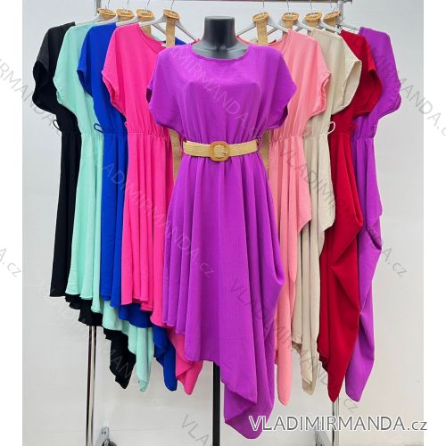 Šaty letní krátky rukáv dámske (S/M/L ONE SIZE) TALIANSKA MóDA IM424288