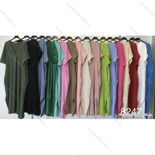 Women's Long Chiffon Short Sleeve Dress (S/M ONE SIZE) ITALIAN FASHION IMWGS231048