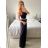 Kalhoty dlouhé s páskem dámské (S/M/L ONE SIZE) ITALSKÁ MÓDA IMWD24001/DU -   šedá světlá -   M/L