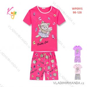 Souprava/pyžamo krátký rukáv a kraťasy dětská dívčí (98-128) KUGO WK0915