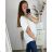 Women's Plus Size Elegant Short Sleeve Tunic (3XL/4XL/5XL ONE SIZE) ITALIAN FASHION IM424112 -   white -   2LX/3XL