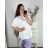 Tunika krátký rukáv dámská nadrozměr (3XL/4XL ONE SIZE) ITALSKÁ MÓDA IMWQ24101/DR 3XL/4XL bílá