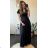 Summer short sleeve summer dress (S / M ONE SIZE) ITALIAN FASHION IMWY21019 black