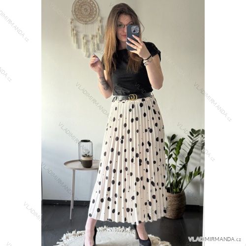 Sukně dlouhá s páskem dámská nadrozměr (S/M/L onesize) ITALSKÁ MÓDA IMWEC24011
