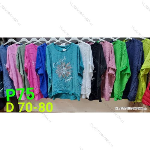 Tunika oversize krátký rukáv dámská nadrozměr (54/56/58 ONE SIZE) ITALSKÁ MÓDA IMBM24078