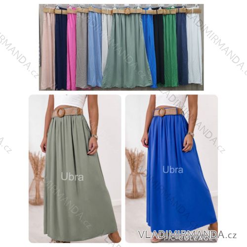 Sukně dlouhá s páskem dámská (S/M ONE SIZE) ITALSKÁ MÓDA IMWBL24003