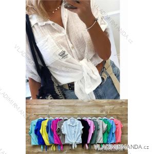 Košile krátký rukáv dámská (S/M ONE SIZE) ITALSKÁ MÓDA IMWBL24028