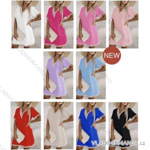 Šaty letní krátký rukáv dámské (S/M ONE SIZE) ITALSKÁ MÓDA IMWB24045