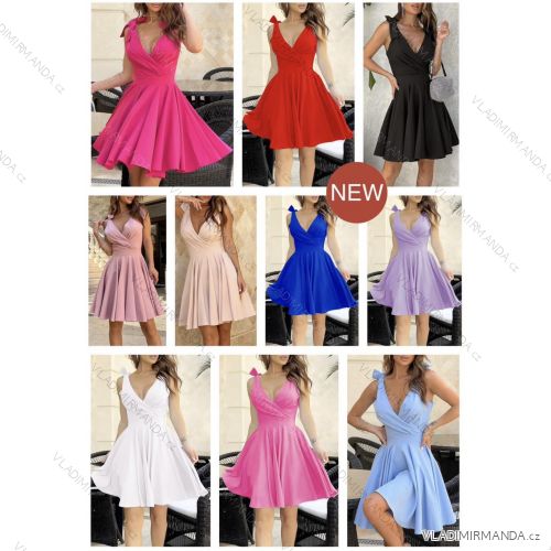 Šaty letní elegantní na ramínka dámské (S/M ONE SIZE) ITALSKÁ MÓDA IMWB24046